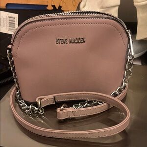 Steve Madden Pink Crossbody Bag with Silver Chain